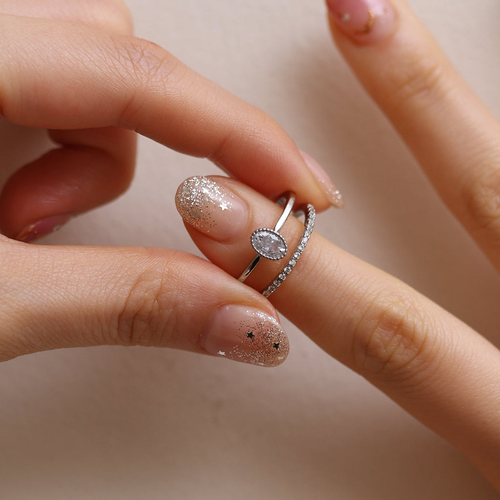 Double Sparkle Layered Ring